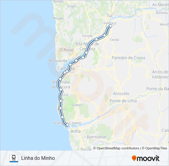 L. MINHO train Line Map