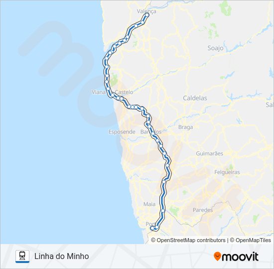 Mapa da linha do  L. MINHO.