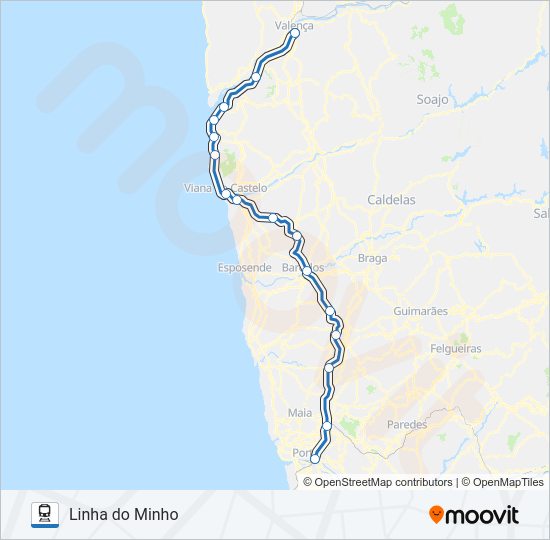 Mapa da linha do  L. MINHO.