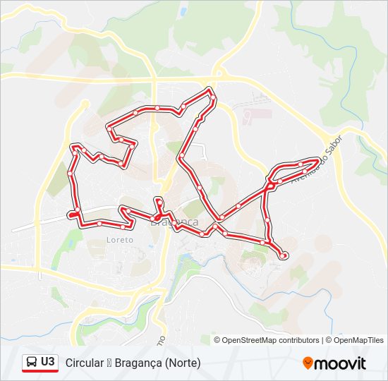 U3 bus Line Map