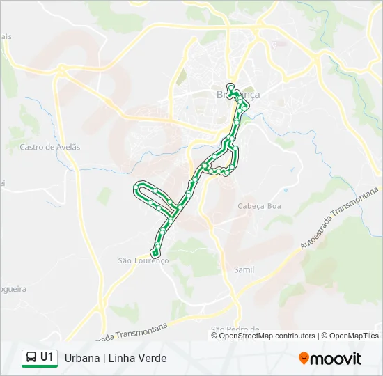 U1 Bus Line Map