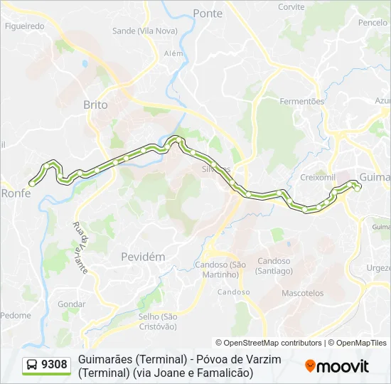 9308 Bus Line Map