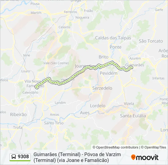 9308 Bus Line Map