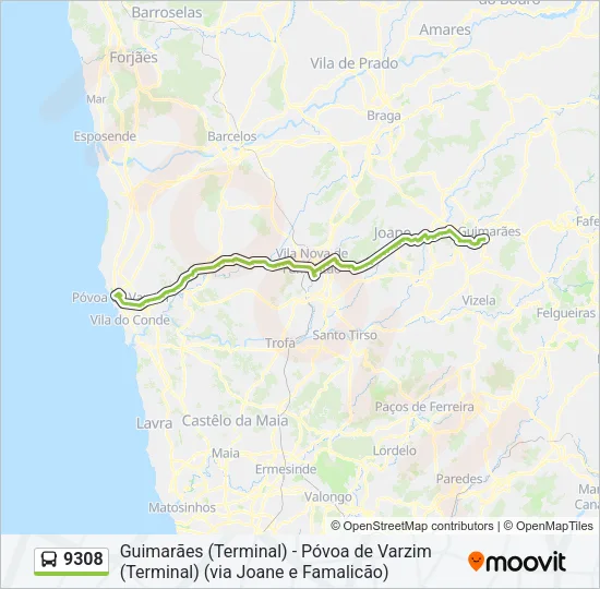 9308 Bus Line Map