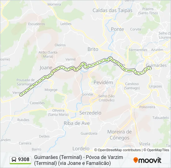 9308 Bus Line Map