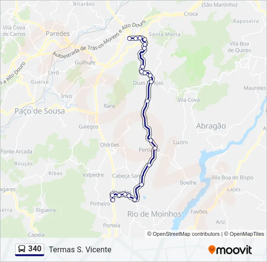 340 Bus Line Map