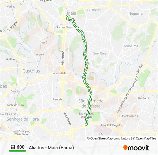 600 Route: Schedules, Stops & Maps - Maia‎→Amial (Updated)