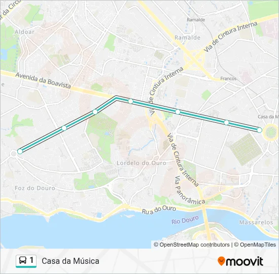1 Bus Line Map