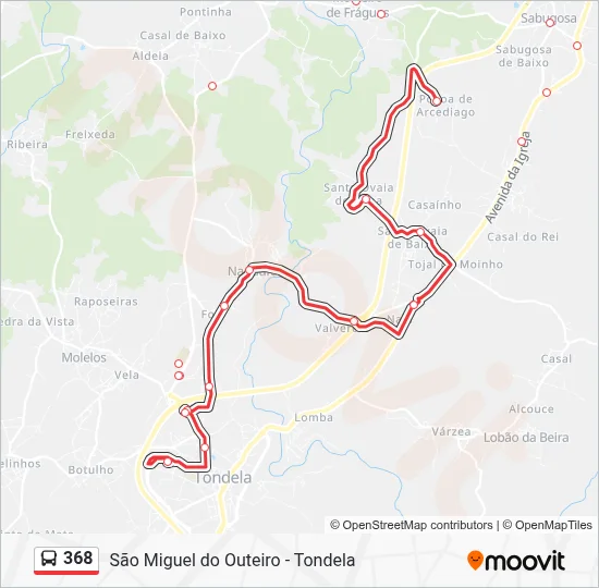 368 Route: Schedules, Stops & Maps - Tondela (Terminal) (Updated)