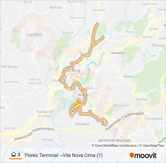 3 Bus Line Map