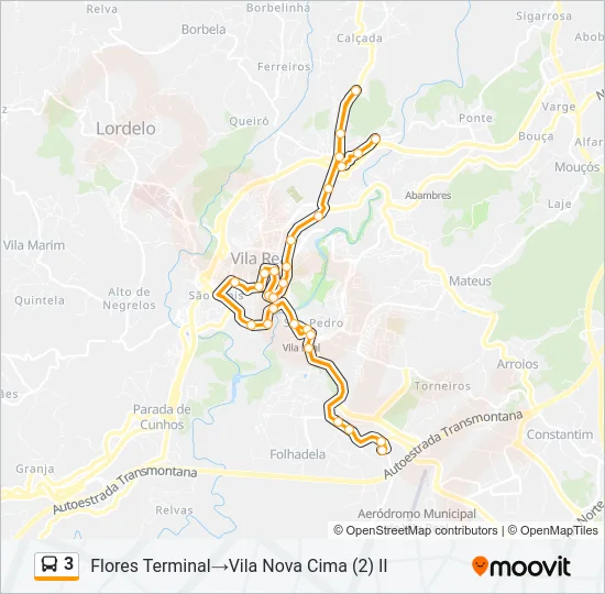 3 Bus Line Map