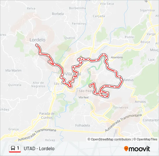 1 Bus Line Map