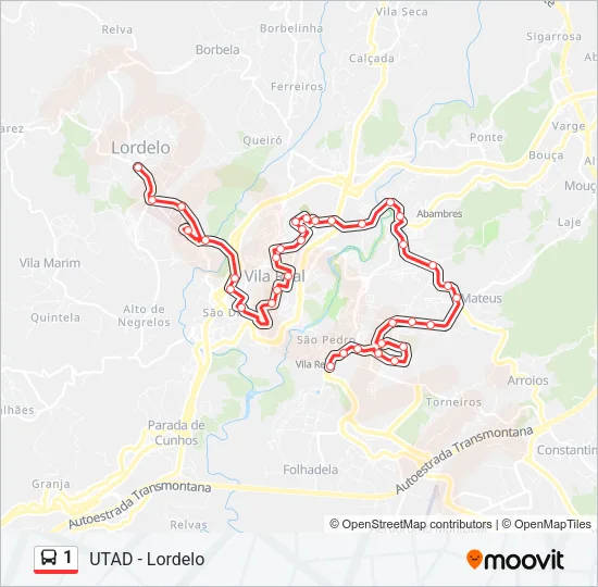 1 Bus Line Map