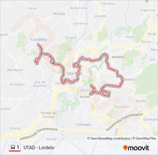 1 Bus Line Map