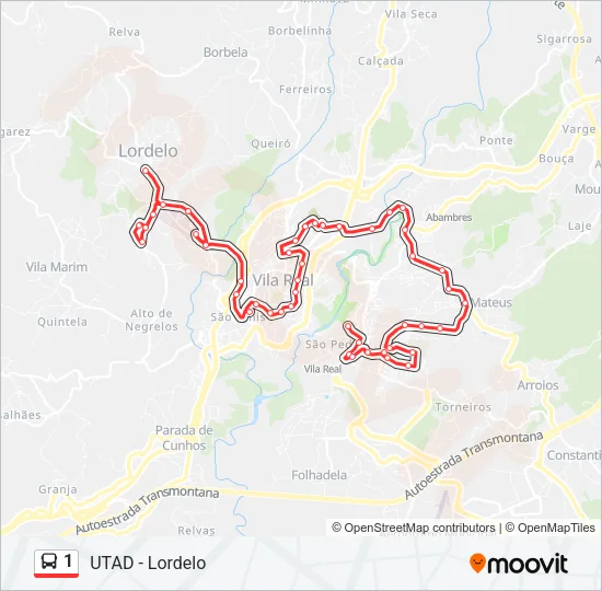1 Bus Line Map
