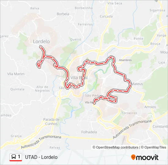 1 Bus Line Map