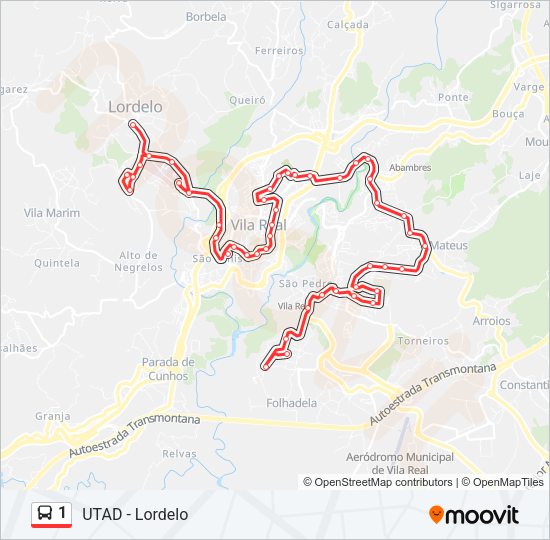 1 Bus Line Map