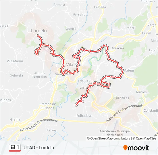 1 Bus Line Map