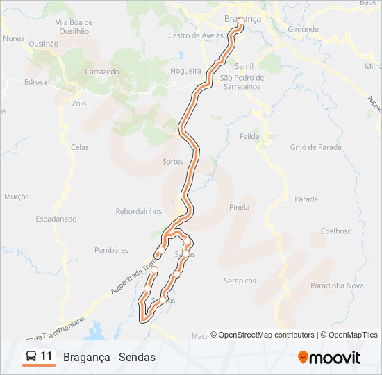 11 Bus Line Map