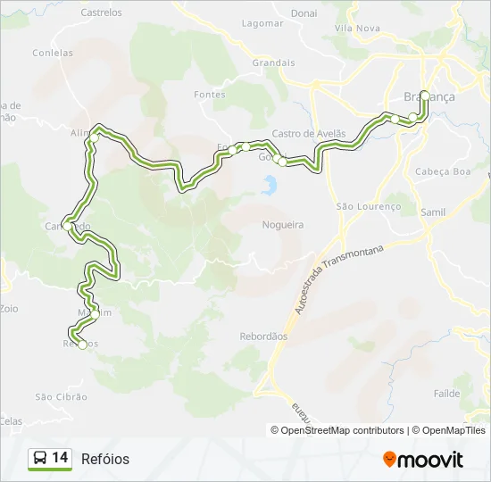 14 Bus Line Map