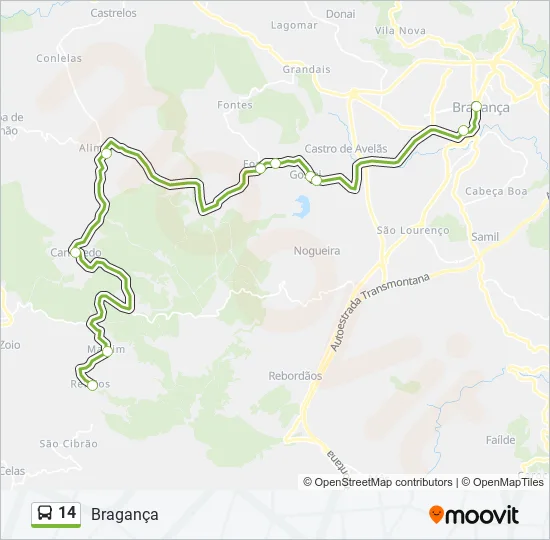 14 Bus Line Map