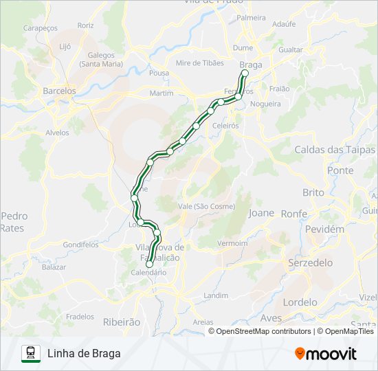 L. BRAGA train Line Map