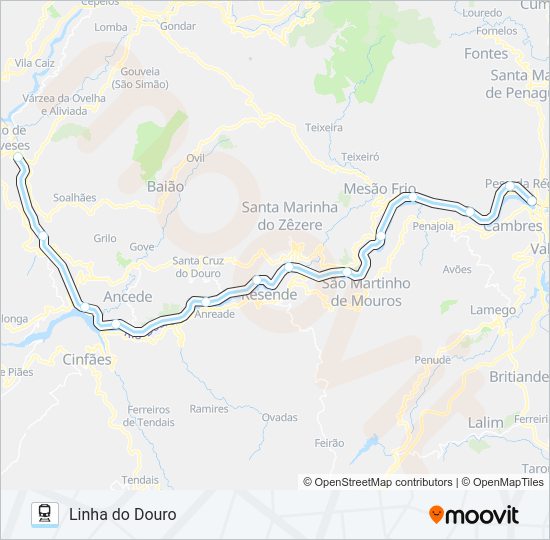 Mapa da linha do  L. DOURO.