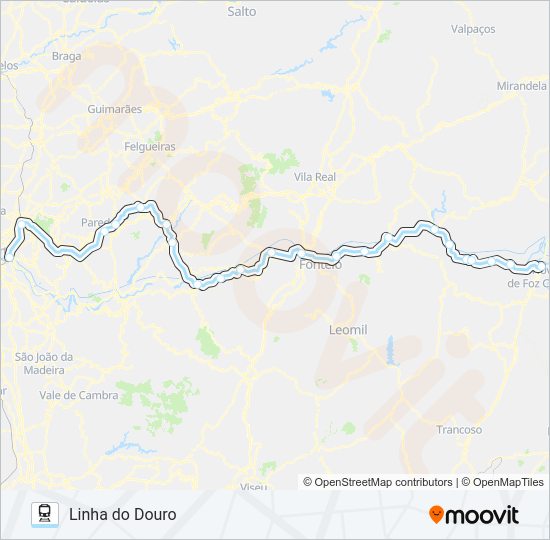 Mapa da linha do  L. DOURO.
