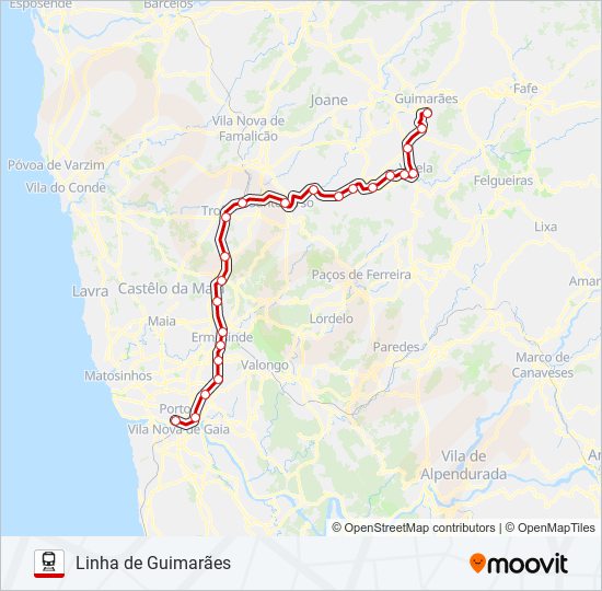 L. GUIMARÃES train Line Map