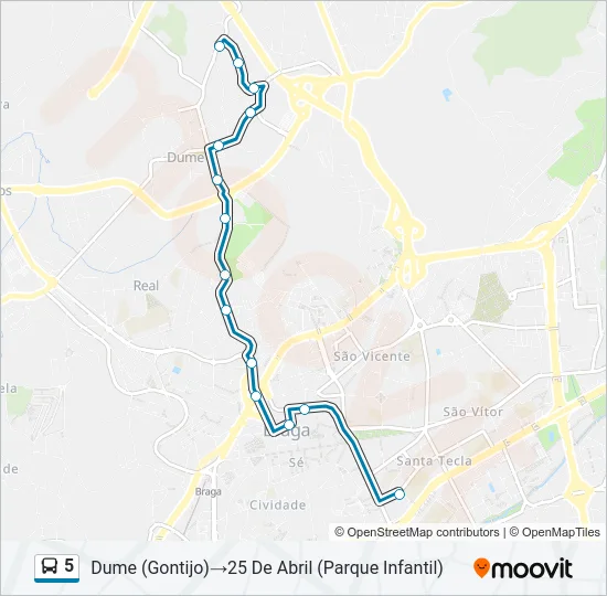 5 Bus Line Map