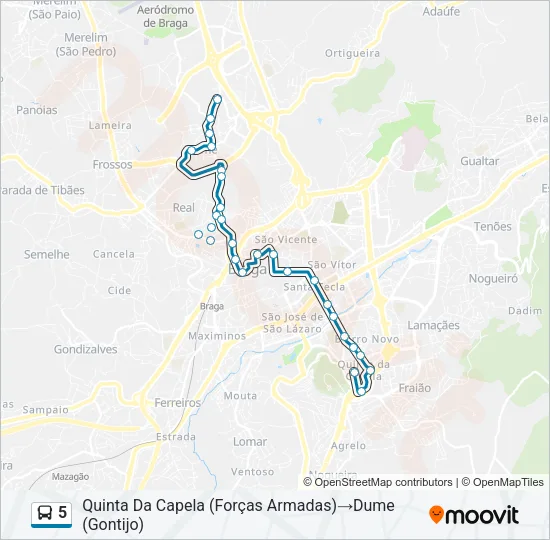 5 Bus Line Map
