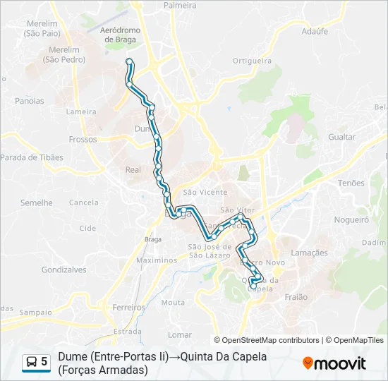 5 Bus Line Map