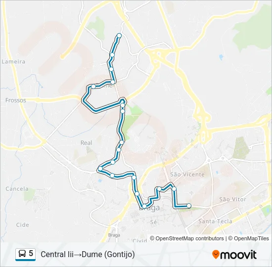 5 Bus Line Map