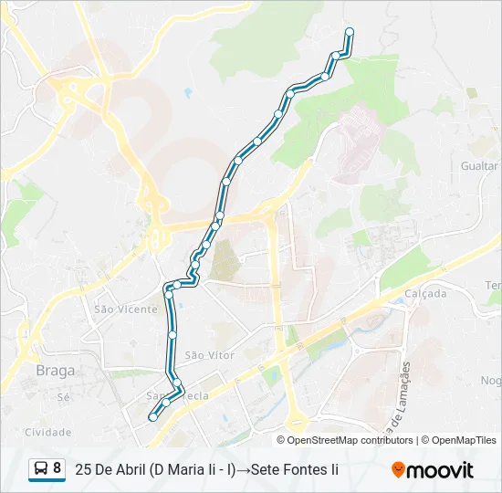 8 Bus Line Map