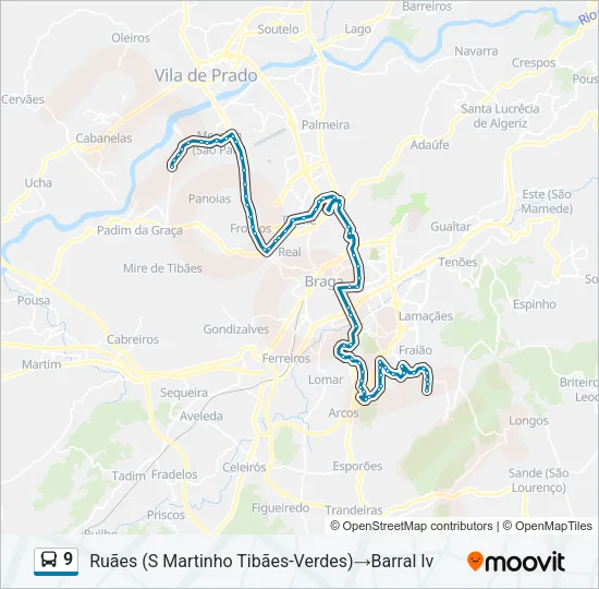 9 Bus Line Map
