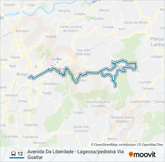 12 Bus Line Map