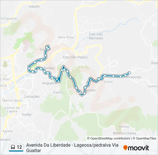 12 Bus Line Map