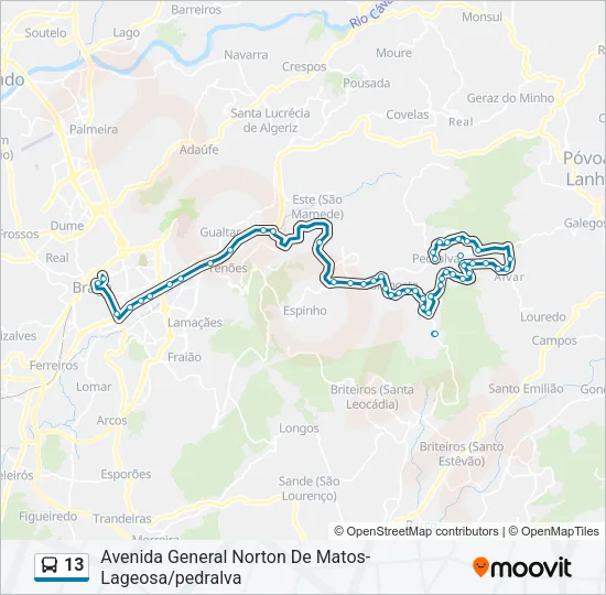 13 Bus Line Map
