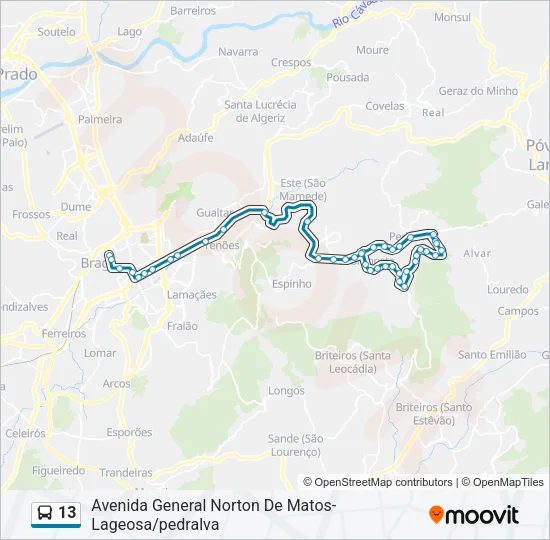 13 Bus Line Map