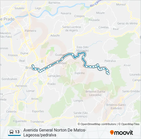 13 Bus Line Map