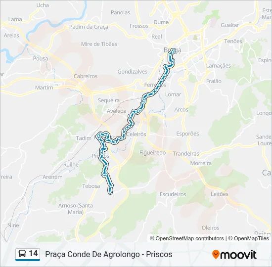 14 Bus Line Map