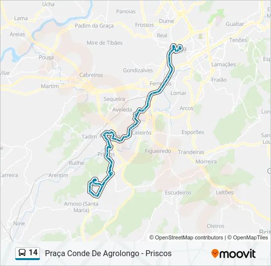 14 Bus Line Map