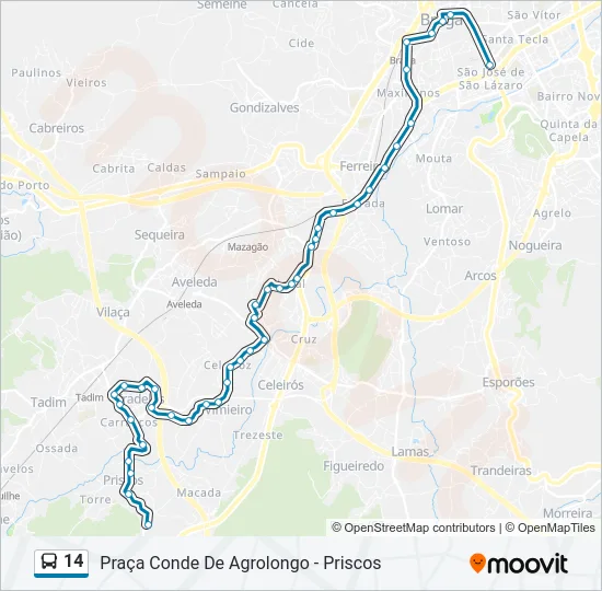 14 Bus Line Map