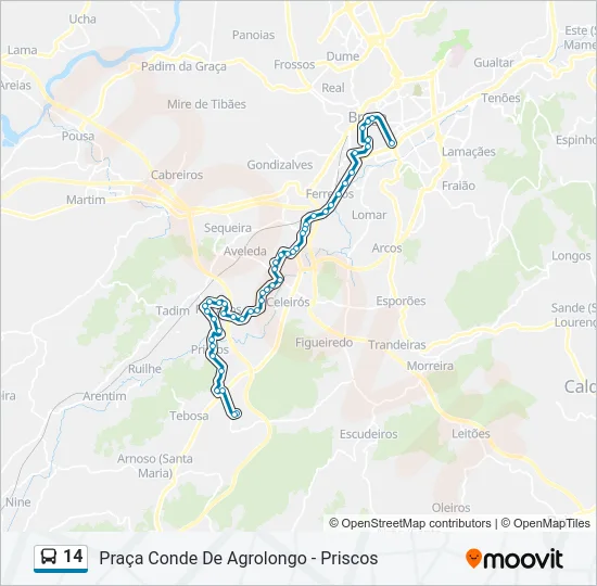 14 Bus Line Map