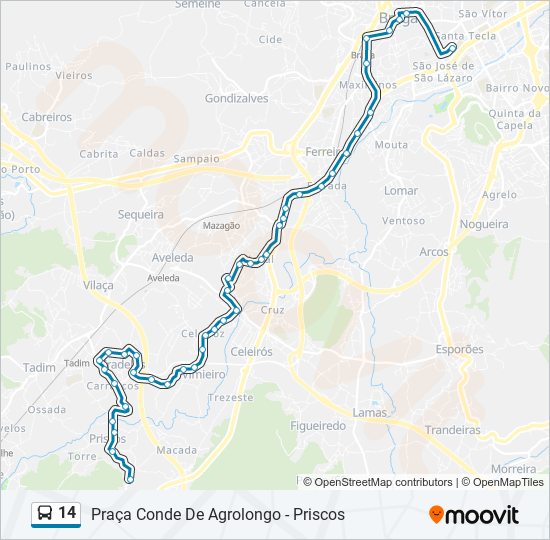 14 bus Line Map