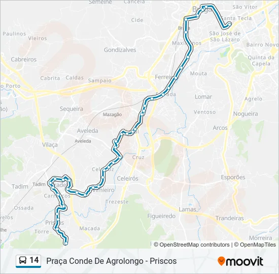 14 Bus Line Map