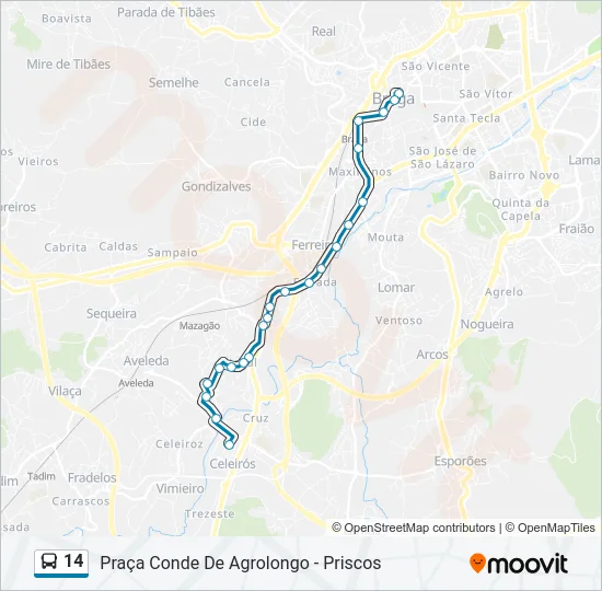 14 Bus Line Map