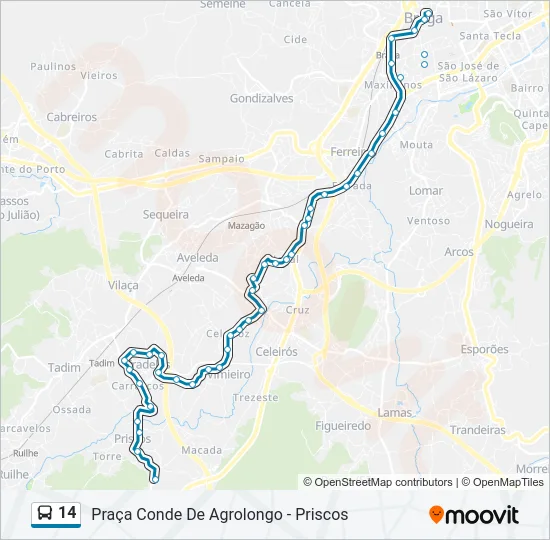 14 Bus Line Map