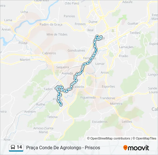 14 Bus Line Map
