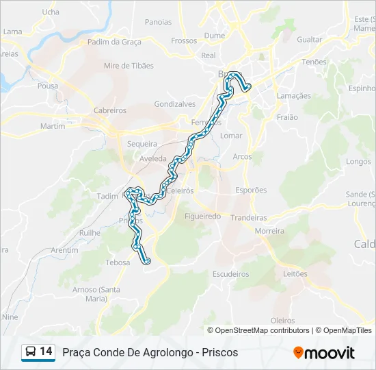 14 Bus Line Map